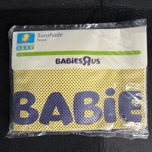 Vintage Y2K Babies R Us Yellow Sun Shade Car Suction Cup Window Shade